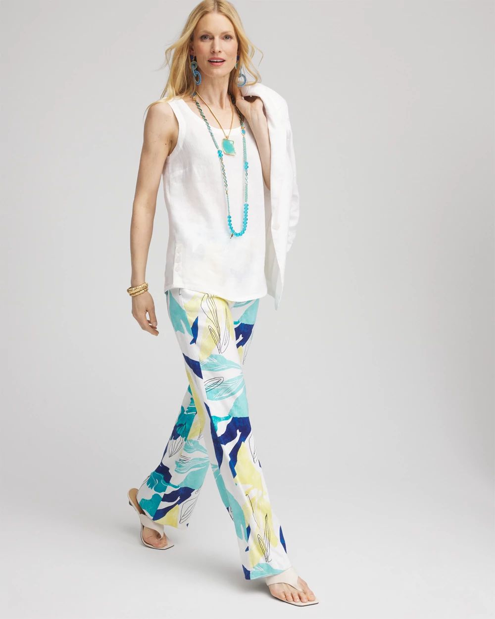 Tropical Linen Stretch Relaxed Pants | Chico's